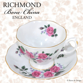 Taza y plato de porcelana "RICHMOND" - Bone China, Inglaterra