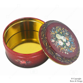 Vintage Round Barringer Wallis & Manners Tin with Floral Decoration