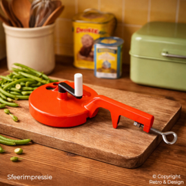 Vintage PeDe Bean Slicer in Orange – 1960s Bean Cutter