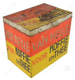 Blikken Trommel of Winkelblik voor Koffie en Thee van het merk Van Nelle, Rotterdam uit 1930