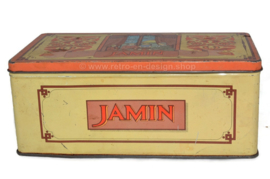 Vintage blikken trommel voor koek van C. Jamin