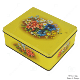 Vintage Tin with Alpine Flowers by Verkade, 1958