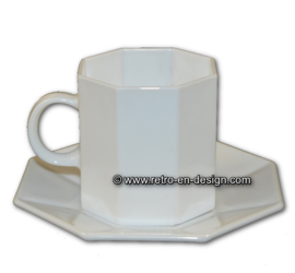 Arcoroc Octime, tasse à thé et soucoupe, blanche
