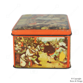 Caja de Lata Vintage de De Gruyter con Pinturas de Pieter Bruegel el Viejo