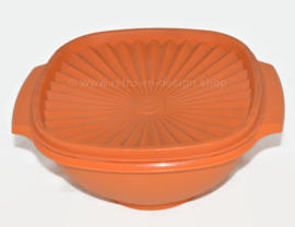Vintage Tupperware schaaltje met zonnedeksel, oranje