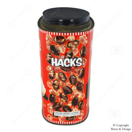 The well-known red HACKS tin featuring a sneezing man from the 1970s