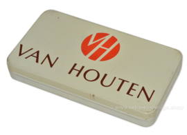 Vintage platte blikken doos voor chocolade van Van Houten