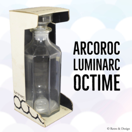 Vintage Glaskaraffe mit Stopfen von Arcoroc France, Luminarc, Octime-Clear