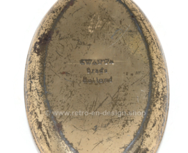 Vintage oval Schokoladendose von Kwatta mit Farbbild des Onze Lieve Vrouwe Kerk in Breda