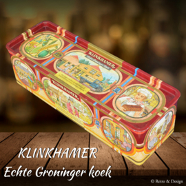 Lata vintage para pan de jengibre hecha por Klinkhamer, Groningen, con imágenes nostálgicas