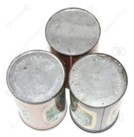 Juego de tres latas de hojalata vintage para Zaanse Koeken fabricadas por Albert Heijn