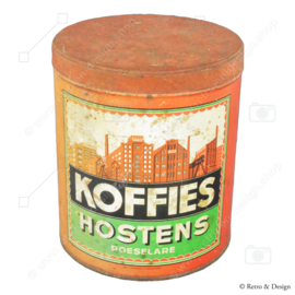 Vintage blik voor het bewaren van koffiebonen - merk Koffie Hostens, Roeselaren