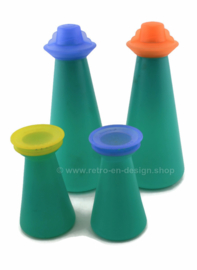 Vintage Tupperware Expressions Öl- und Essigflasche mit Salz- und Pfefferstreuer