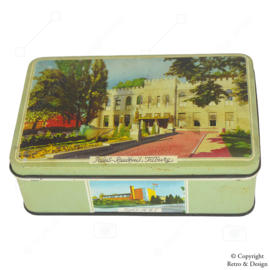 Caja de Lata Vintage Única de Tilburg (1950-1960) con el Ayuntamiento Palacio, Tilburg