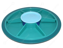 Tupperware Preludio serveerschaal of hapjesschaal zes-vaks, Groen/blauw