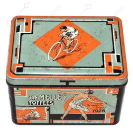 Lata vintage rectangular para toffees de Van Melle "Olympic Games 1928"