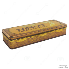 Boîte en Fer-Blanc Vintage Allongée pour Pastilles Camee TJOKLAT (Violet/Or)