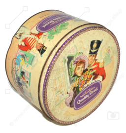 Grande boîte de bonbons vintage ronde des années 1960 fabriquée par Mackintosh's pour les caramels de Quality Street