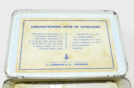 Vintage blikken verbandtrommel voor vrachtwagens van Koninklijke Utermöhlen NV (voorheen Utermöhlen & Co.)