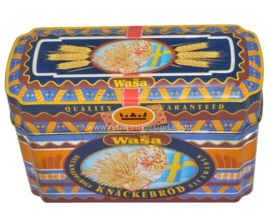 Boîte de rangement vintage pour Wasa Crispbread. Le pain croustillant croustillant de Suède