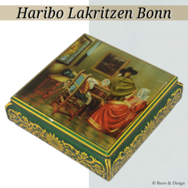 Vintage tin with an image of a painting, by Haribo Lakritzen Bonn