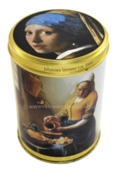 Lata cilíndrica  "La lechera - La joven de la perla" Johannes Vermeer van Delft
