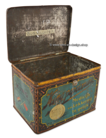Boite vintage en métal avec bouton pour la menthe poivrée extra forte KING, 1920 - 1930
