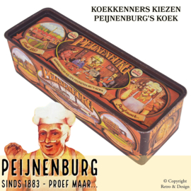 "Auténtica lata de almacenamiento vintage para pan de jengibre Peijnenburg: ¡Revive el pasado con un sabor delicioso!"