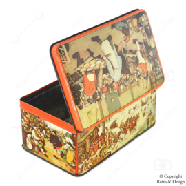 Caja de Lata Vintage de De Gruyter con Pinturas de Pieter Bruegel el Viejo