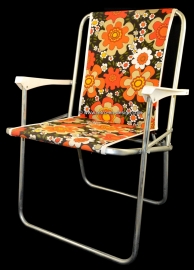 Vintage-Klappstuhl mit Blumendruck 70er jahre