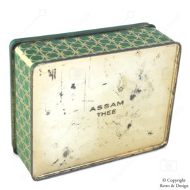 Rectangular Green 'Assam Tea' Tin from the 1958-1960s