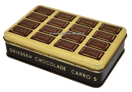 Lata de metal antiguo; Driessen Chocolade Carro's