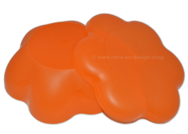 Large orange Tupperware chips or salad bowl with three-compartment lid