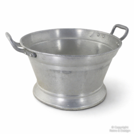 Aluminium vergiet / afdruippan – vintage – met handgrepen