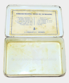 Vintage blikken verbandtrommel voor vrachtwagens van Koninklijke Utermöhlen NV (voorheen Utermöhlen & Co.)