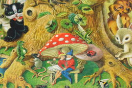 Vintage puzzle van Ravensburger; Pinkeltje, Pinkelotje en hun vriendjes 80 stukjes