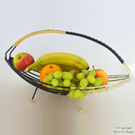 Plastic-Coated Wire Steel Fruit Basket from the String Era, 1950s/60s