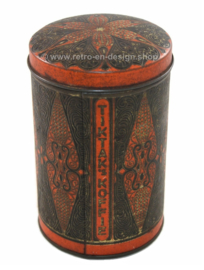 Vintage cylindrical coffee canister made by Tiktak coffee in Groningen (NL)