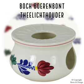 "Vintage Boch Boerenbont Theelichthouder: Tijdloze Schoonheid voor Gezellige Theemomenten!"