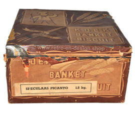 Old brocant Bakery tin or shop counter tin from 1920-1930. Koek, banket, beschuit. Prima kwaliteit