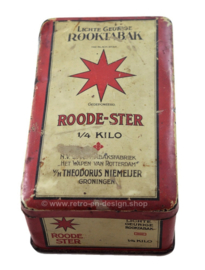 Boite en étain vintage pour tabac par Niemeijer “Roode-Ster Lichte Geurige Rooktabak”