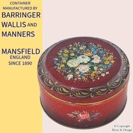 Boîte Ronde Vintage de Barringer Wallis & Manners avec Décoration Florale