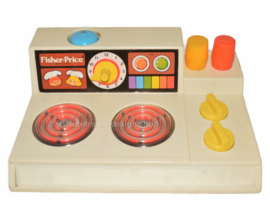 Vintage 24-piece Fisher-Price children's kitchen set with stove