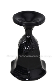 Black sorbet glass or sundae on foot, by Arcopal France