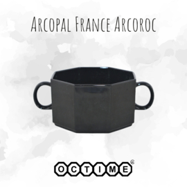 Soup bowl by Arcoroc France, Octime black Ø 10 cm