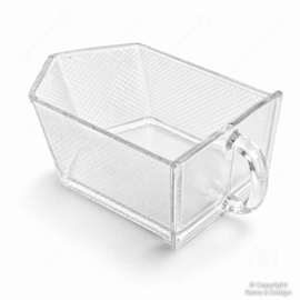 Vintage Hoosier Glass Bin / Pantry Drawer – Pressed Glass Diamond Pattern (1950s)