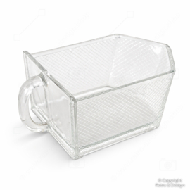 Vintage Glazen Gruttersbak Lade / Schepbak – Persglas met Ruitpatroon (Jaren ’50)