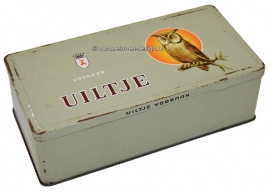 Alte vintage Zigarren blechdose 'Uiltje vooraan', 50er Jahre