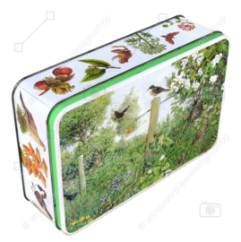 Tin for biscuits by Verkade with nature decoration