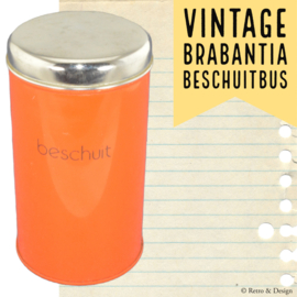 Vintage oranje Brabantia beschuitbus